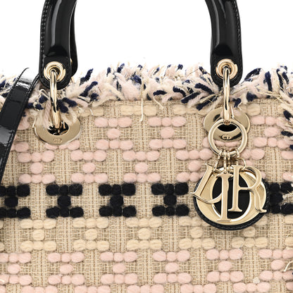 Christian Dior Tweed Fringe Medium Lady Dior Beige Multicolor 8 of 10