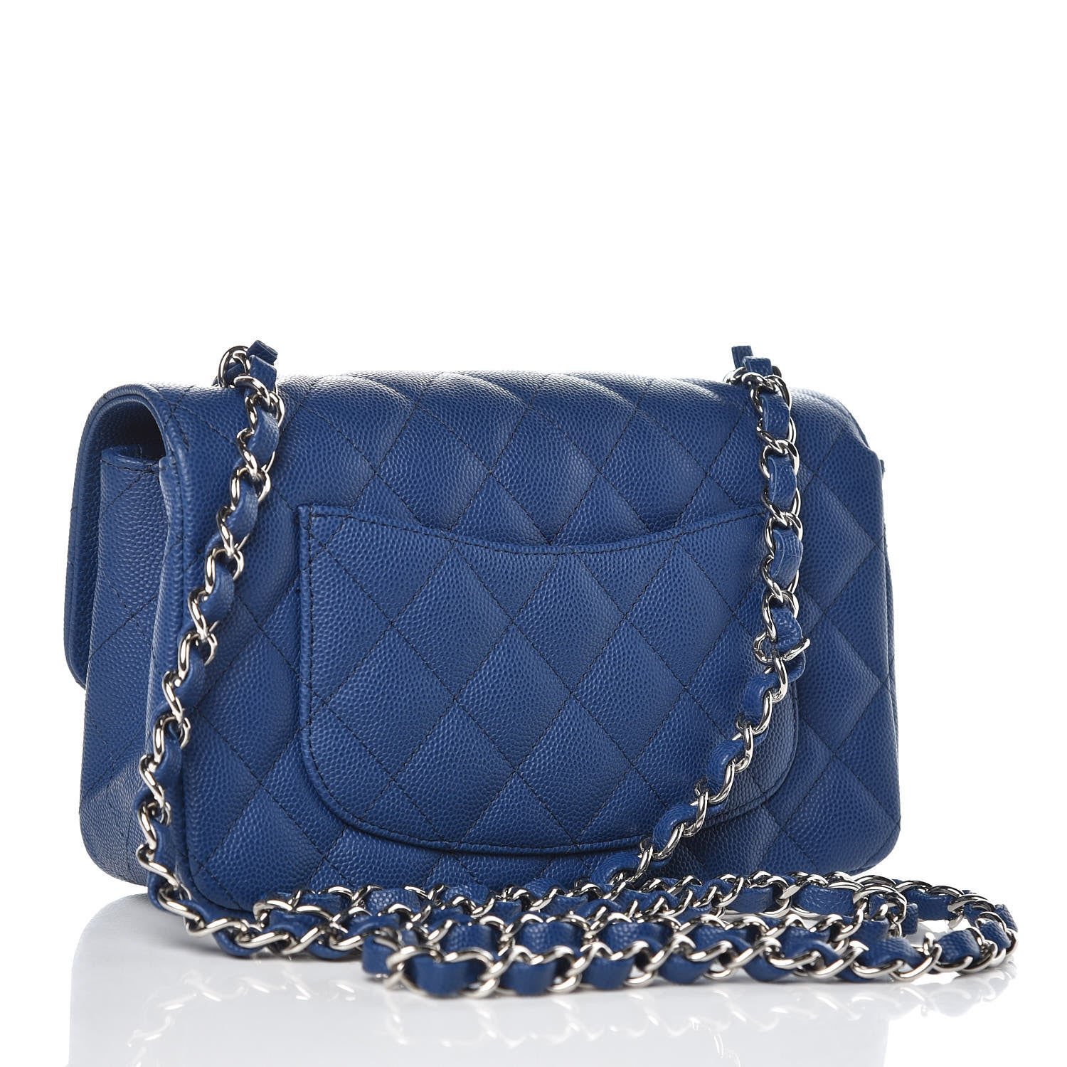 Chanel Caviar Quilted Mini Rectangular Flap Dark Blue 3 of 10