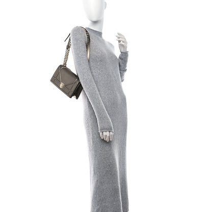Christian Dior Metallic Calfskin Small Diorama Flap Bag Gunmental 2 of 11