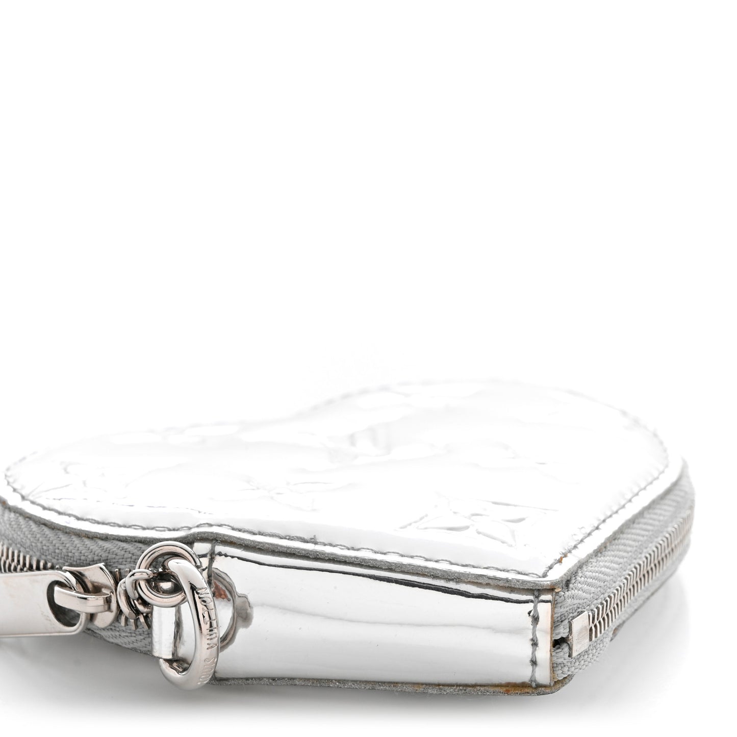 Monogram Miroir Heart Coin Purse Silver