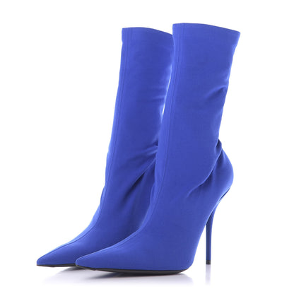 Balenciaga Jersey Crepe Pointed Toe Knife Booties 40 Bleu Sapphir 3 of 8