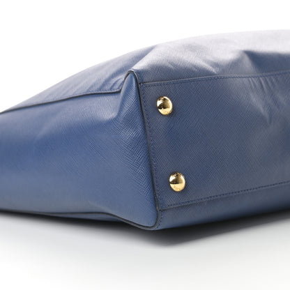 Prada Saffiano Lux Double Handle Shopping Tote Bluette 10 of 12