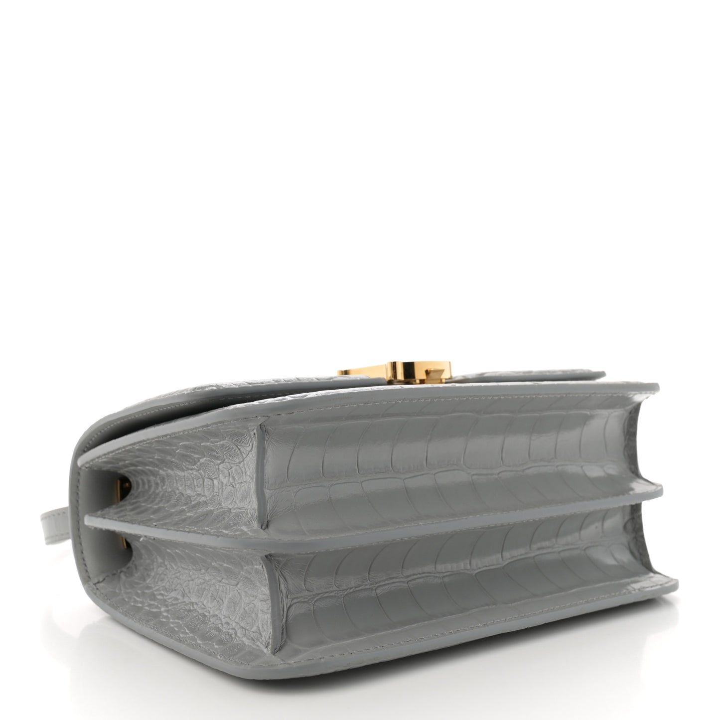 Crocodile Embossed Small TB Bag Cloud Grey