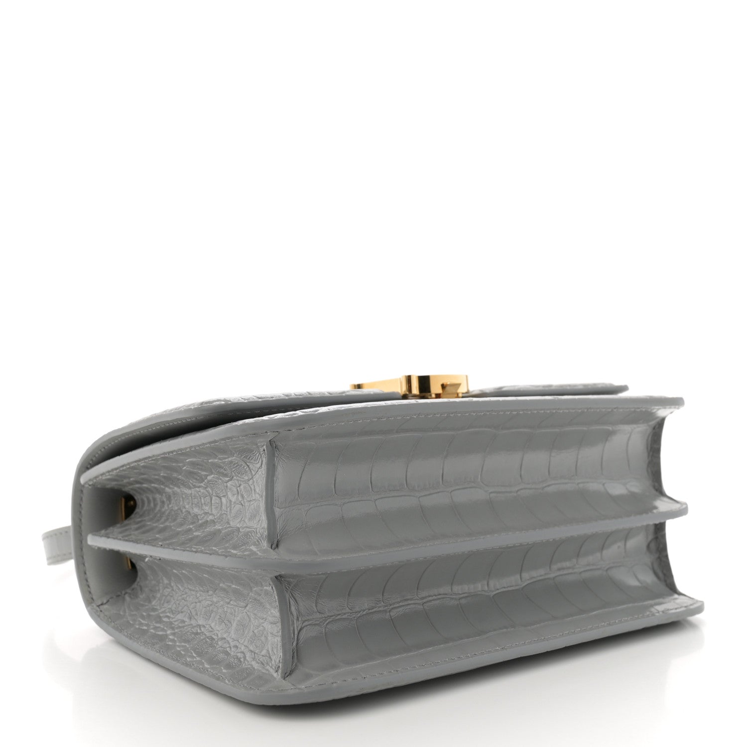 Burberry Crocodile Embossed Small TB Bag Cloud Grey 4 of 10