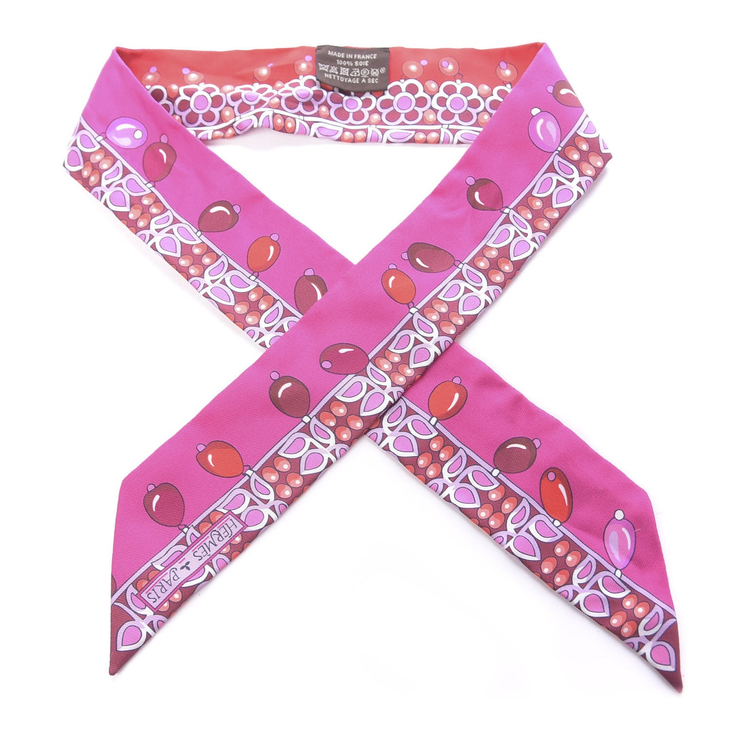 Silk Parures Des Maharajas Twilly Fuchsia Parme Rouge