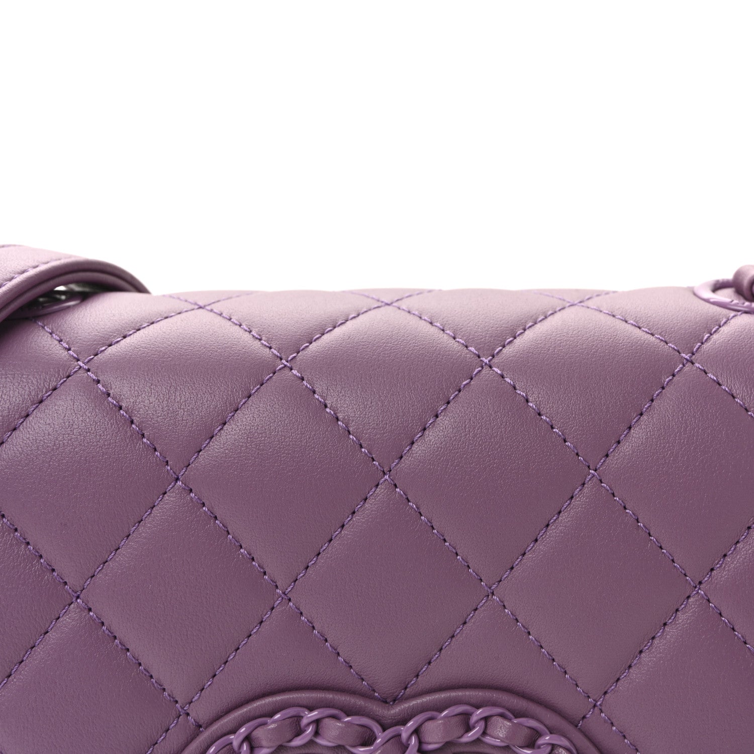 Chanel Lambskin Quilted Small CC Filigree Flap Purple 8 of 10