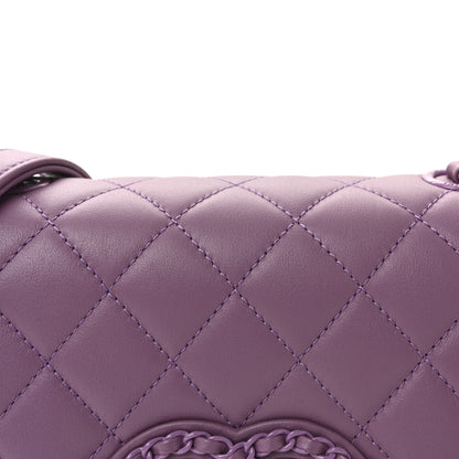 Chanel Lambskin Quilted Small CC Filigree Flap Purple 8 of 10