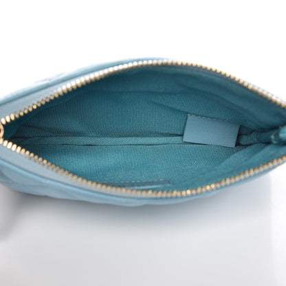 Chanel Lambskin Quilted Small Cosmetic Case Blue 6 of 7