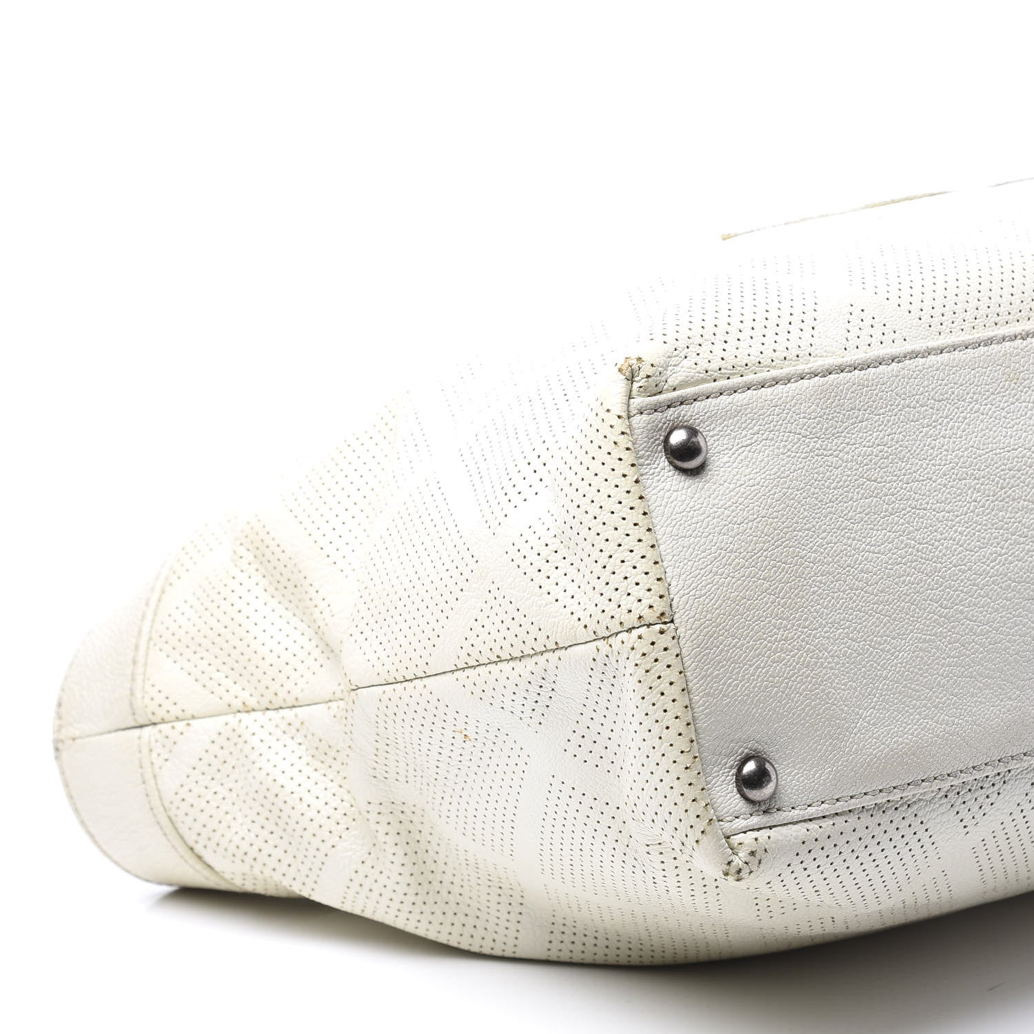Chanel Goatskin Perforated Large CC Tote White 9 of 13