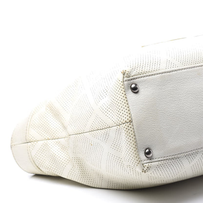 Chanel Goatskin Perforated Large CC Tote White 9 of 13