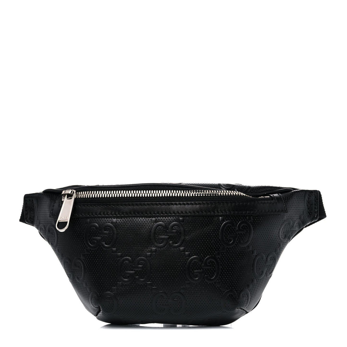 Calfskin GG Tennis Embossed Belt Bag Black