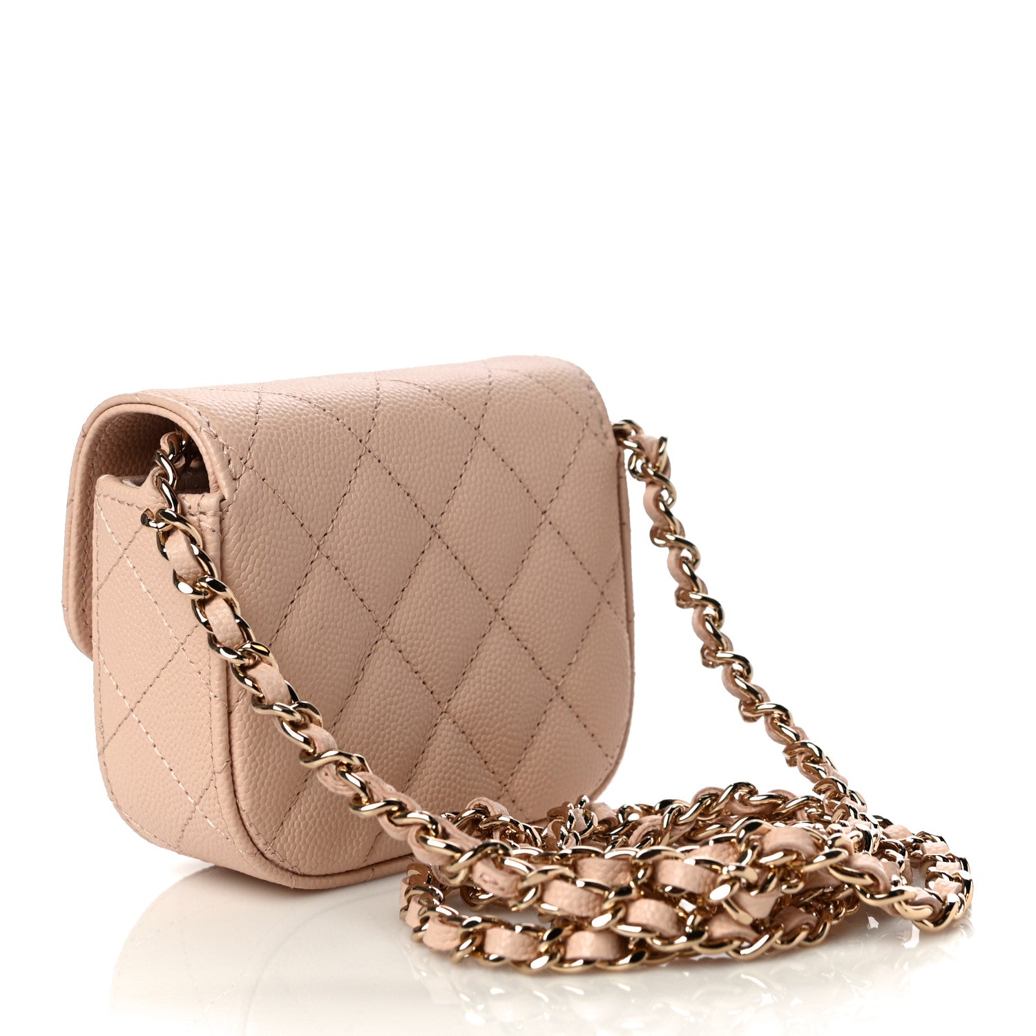 Chanel Caviar Quilted Mini Clutch With Chain Light Beige 3 of 12
