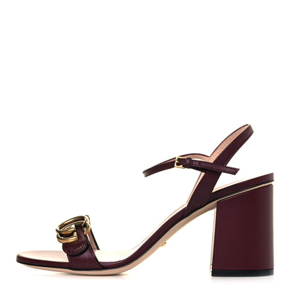 Gucci Lifford Calfskin GG Marmont Ankle Wrap 75mm Sandals 39 Vintage Bordeaux 1 of 9