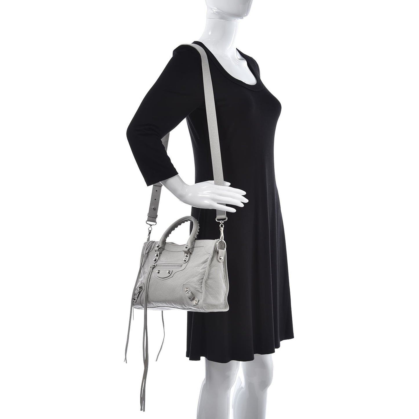 Agneau Classic Silver Hardware S City Gris Nuage