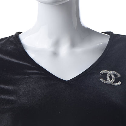 Chanel Baguette Crystal CC Brooch Silver 2 of 5