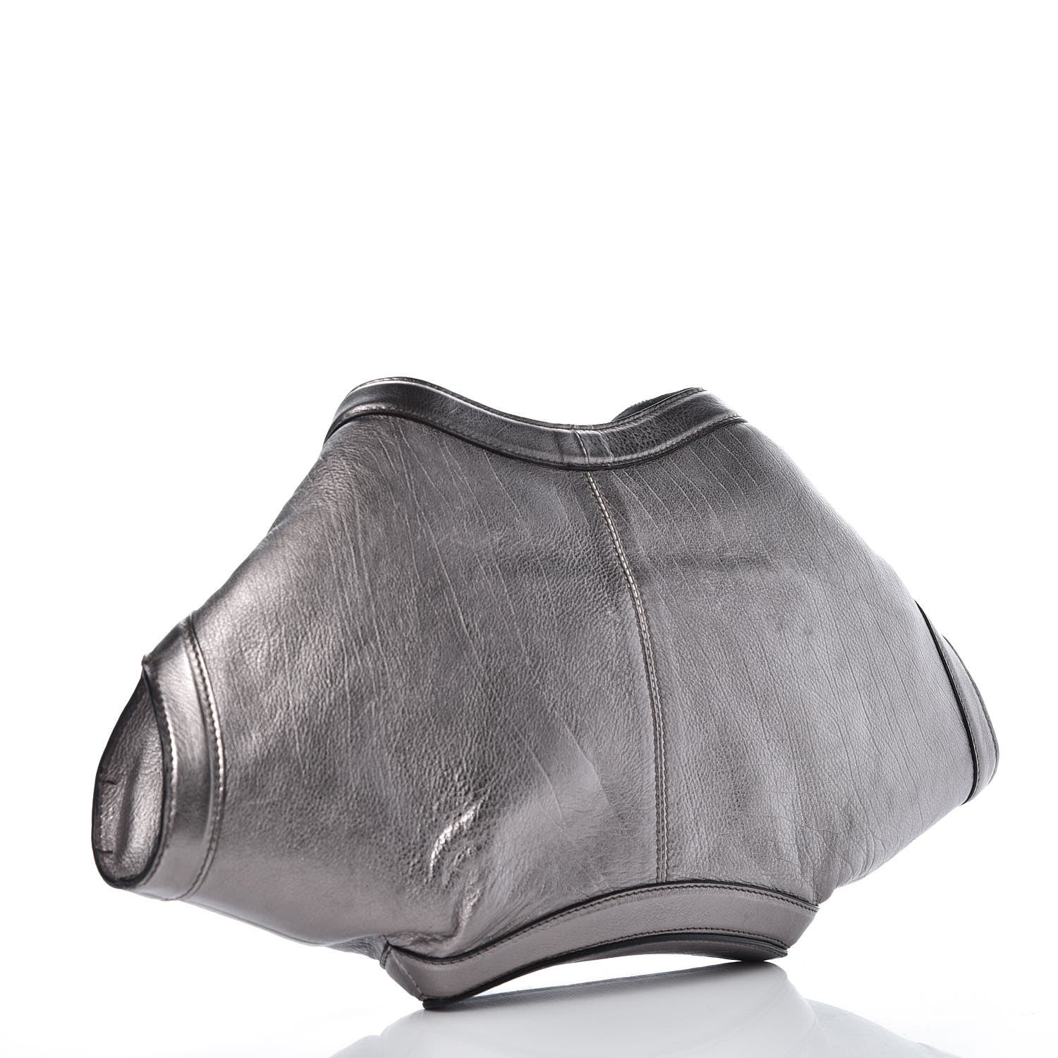 Alexander McQueen Metallic Lambskin De Manta Clutch Gun 3 of 10