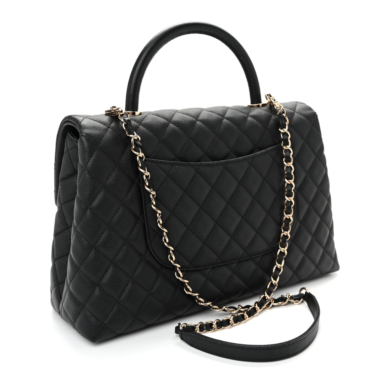 Chanel Caviar Quilted Medium Coco Handle Flap Black 3 of 11
