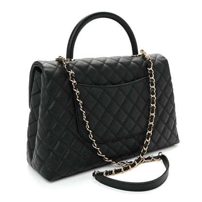 Chanel Caviar Quilted Medium Coco Handle Flap Black 3 of 11