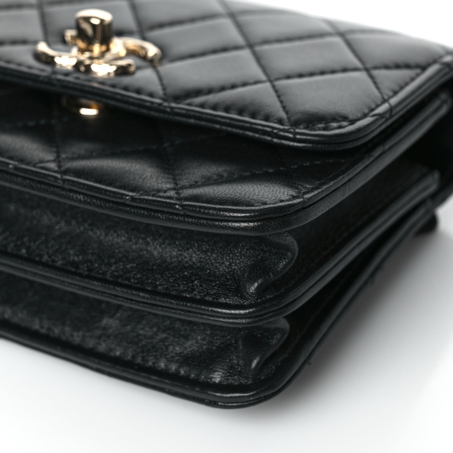 Chanel Lambskin Quilted Mini Trendy CC Wallet On Chain WOC Black 10 of 12