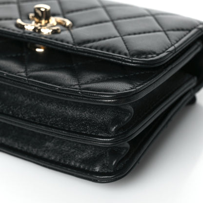 Chanel Lambskin Quilted Mini Trendy CC Wallet On Chain WOC Black 10 of 12