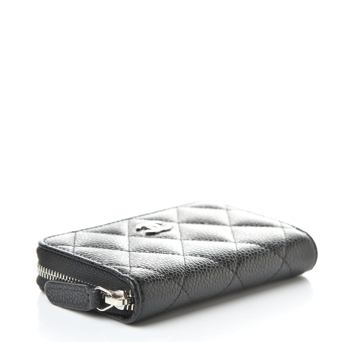 Caviar Quilted Zip Coin Purse Black