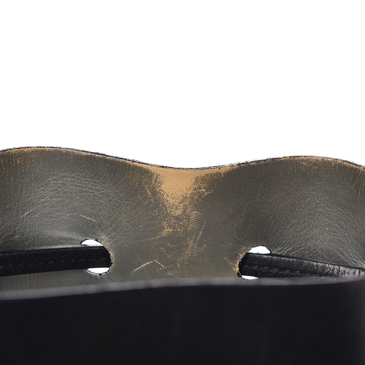Calfskin Mini Bucket Bag Black Argento