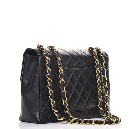 Chanel Lambskin Quilted Jumbo Single Flap Black 3 of 12