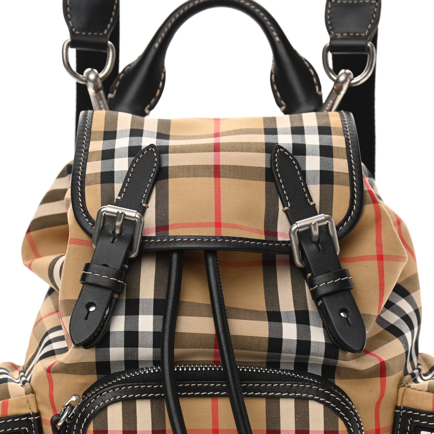 Nylon Vintage Check Small Rucksack Backpack Antique Yellow