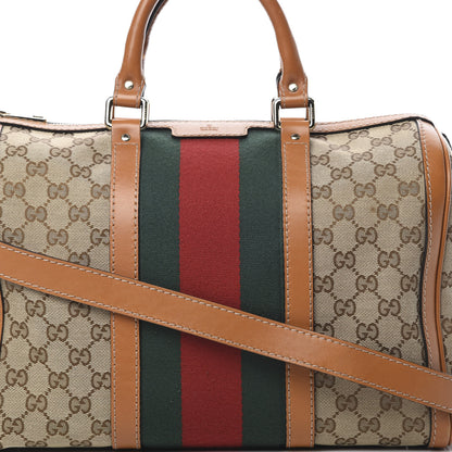 Gucci Monogram Vintage Web Medium Boston Tobacco 8 of 16