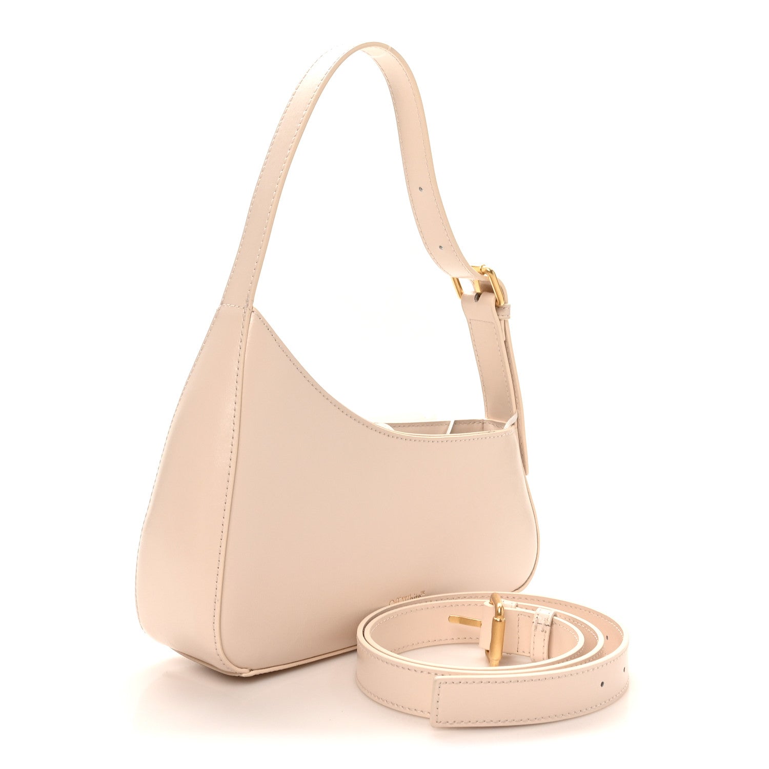 Off-White Calfskin Jitney Hobo Cream 3 of 9