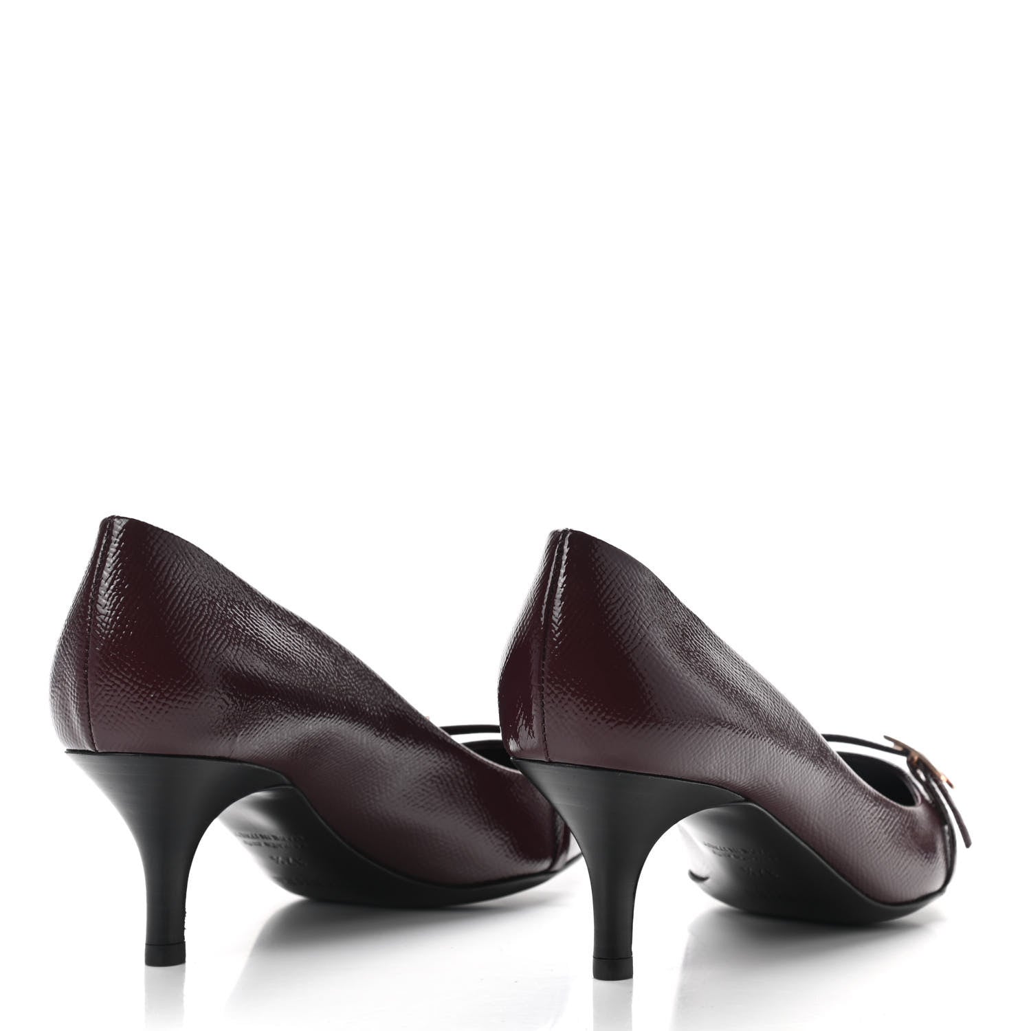 Hermes Patent Epsom Lauren Pumps 37.5 Bordeaux 4 of 7