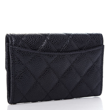 Chanel Caviar Quilted Flap Card Holder Wallet Black 3 of 9