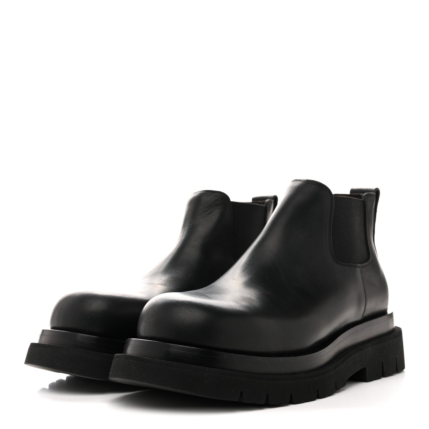 Bottega Veneta Military Calfskin Lug Chelsea Ankle Boots 41