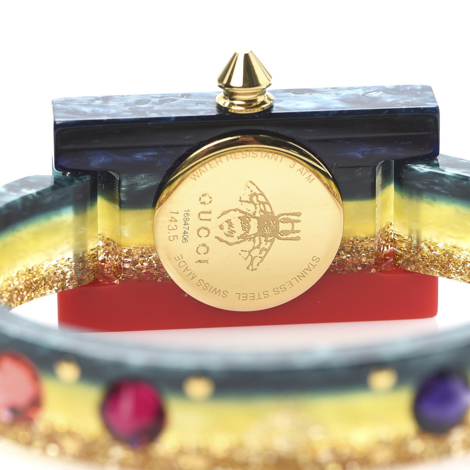 Gucci Stainless Steel Plexiglass Mother of Pearl 24mm Rainbow Quartz Watch 5 of 7