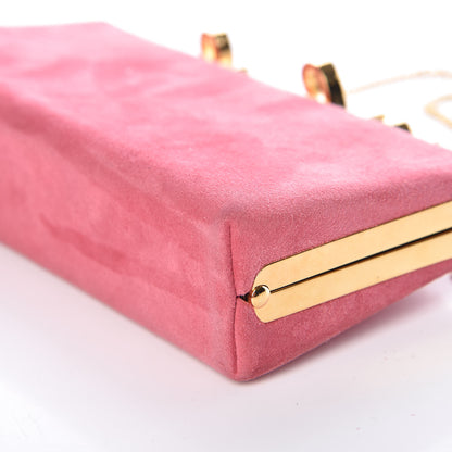 Jimmy Choo Suede Celeste Logo Clutch Pink Gold 10 of 13