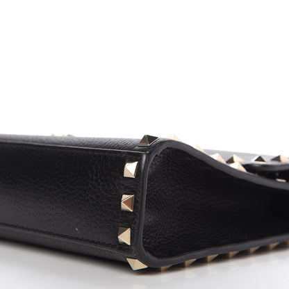Valentino Garavani Pebbled Calfskin Medium Rockstud Flip Lock Crossbody Bag Black 7 of 10