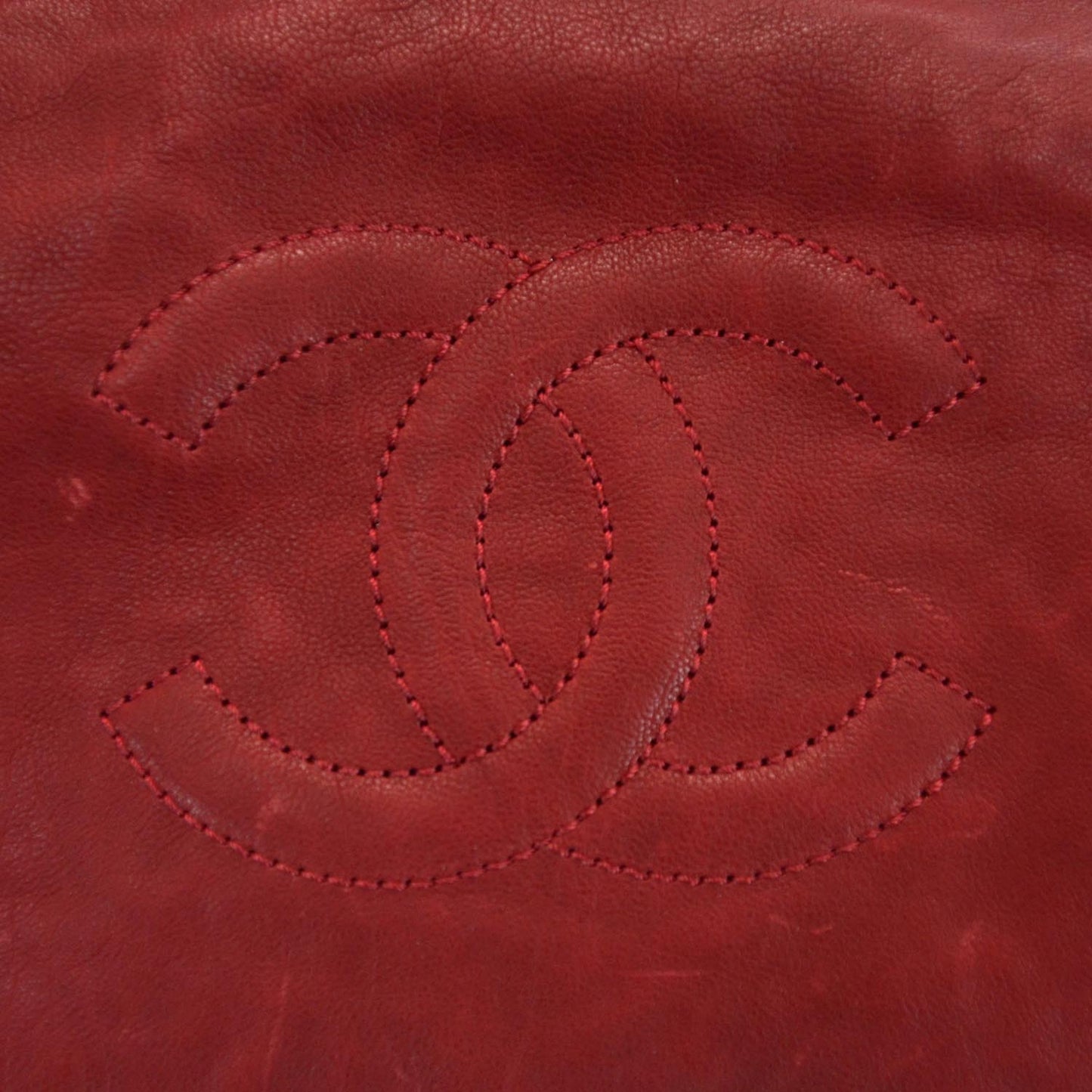 Calfskin Large Traveling Tote Red