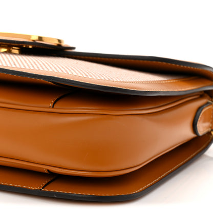 Valentino Garavani Smooth Calfskin Canvas 9to5 Shoulder Bag Natural Golden 9 of 9