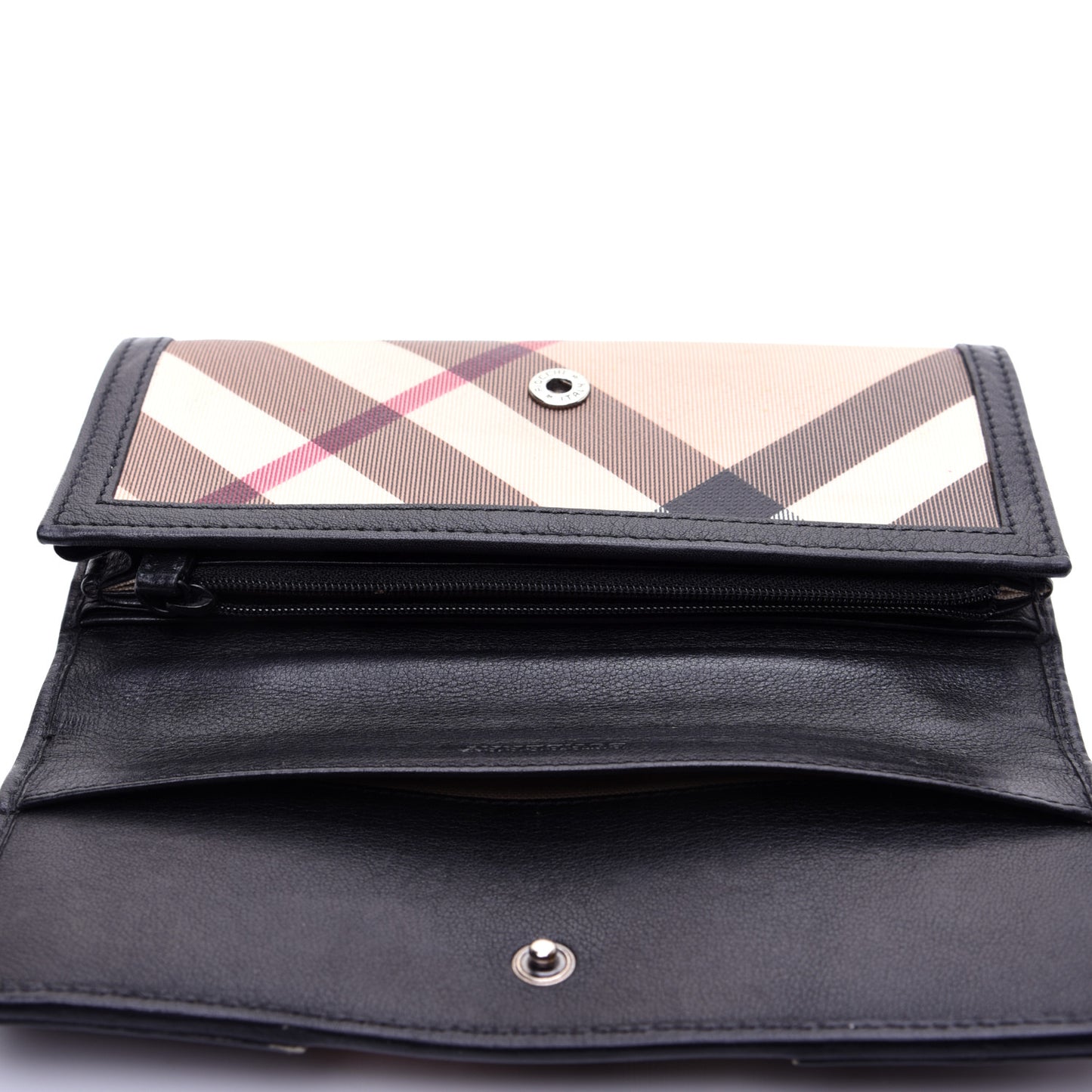 Nova Check Mega Stud Continental Wallet Black