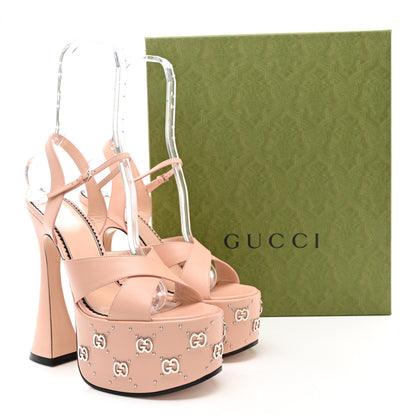 Gucci Malaga Kid Interlocking G Studs 155mm Platform Sandals 40 Perfect Pink 8 of 8