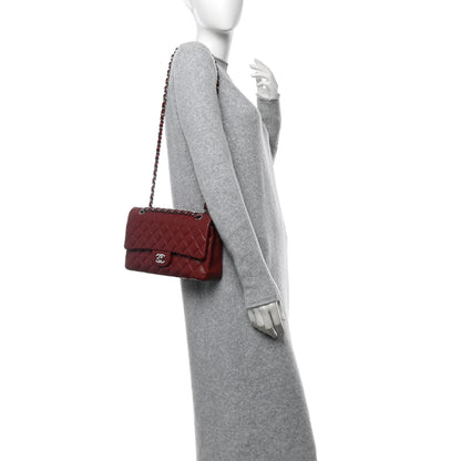 Chanel Caviar Quilted Medium Double Flap Dark Red 2 of 10
