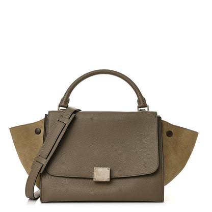 Celine Drummed Calfskin Suede Medium Trapeze Dune 1 of 9