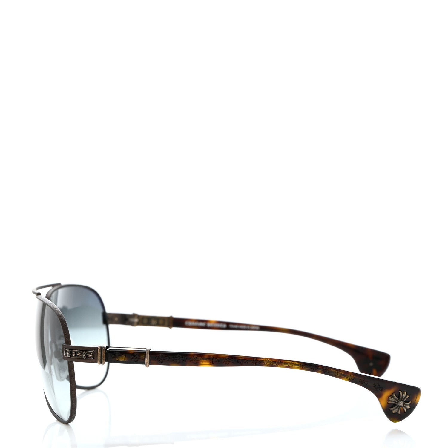 Chrome Hearts Grand Beast Aviator Sunglasses Tortoise 1521245