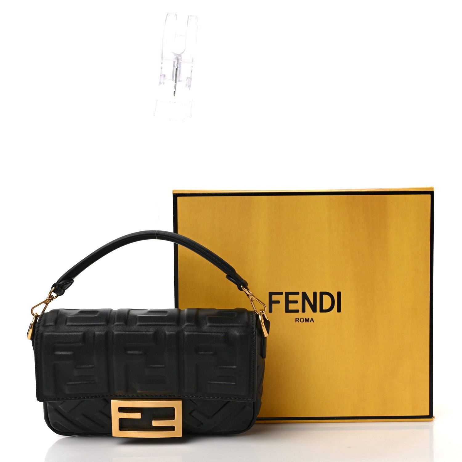 Fendi Nappa FF 1974 Embossed Mini Baguette Black 10 of 10