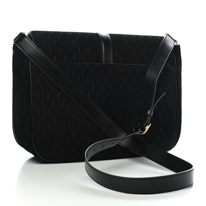 Saint Laurent Suede All-Over Monogram Large Le Monogramme Satchel Black 2 of 9