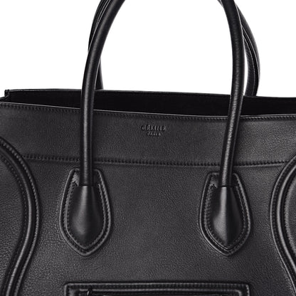 Celine Supple Calfskin Medium Phantom Luggage Black 6 of 10