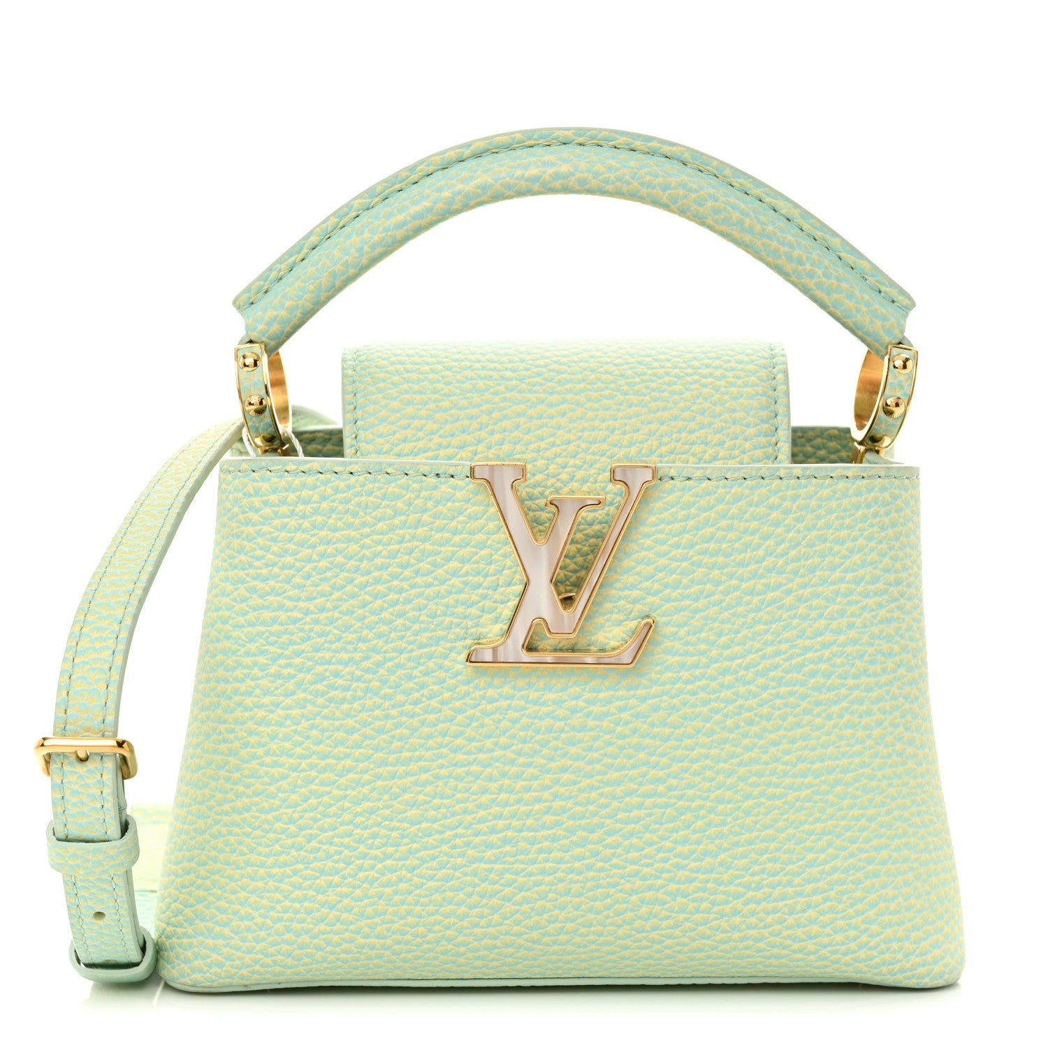 Louis Vuitton Taurillon Summer Stardust Mini Capucines  Vert D'eau 1 of 12