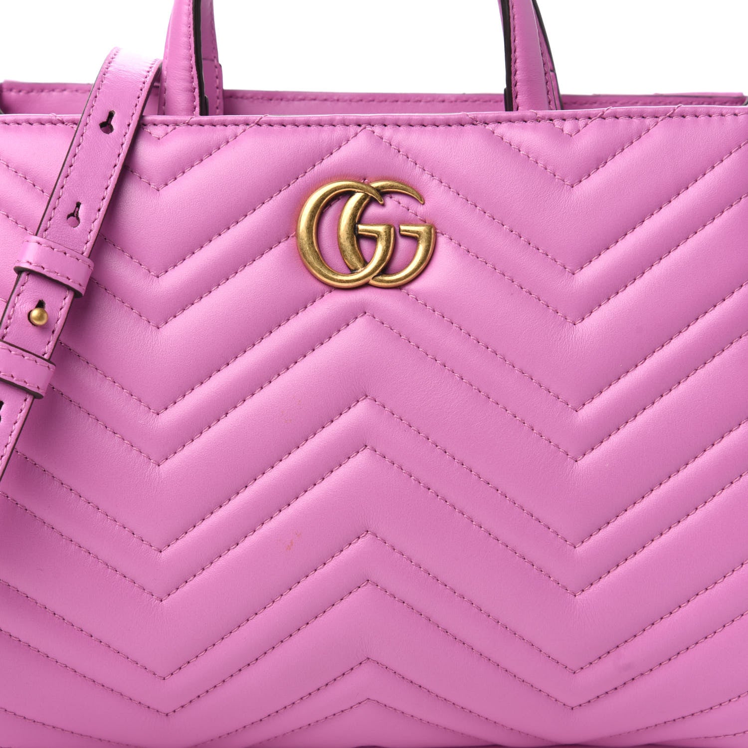 Gucci Calfskin Matelasse Small GG Marmont Tote Candy Mousse 10 of 10