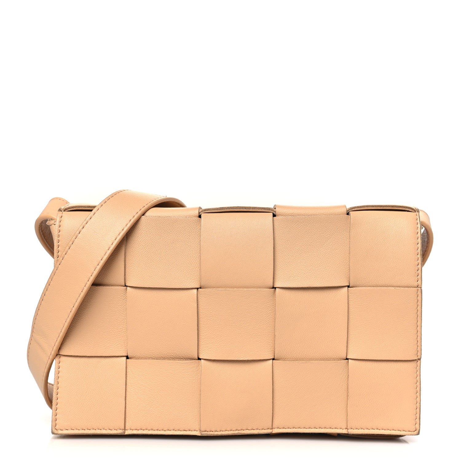 Bottega Veneta Lambskin Maxi Intrecciato Cassette Crossbody Bag Porridge 1 of 8