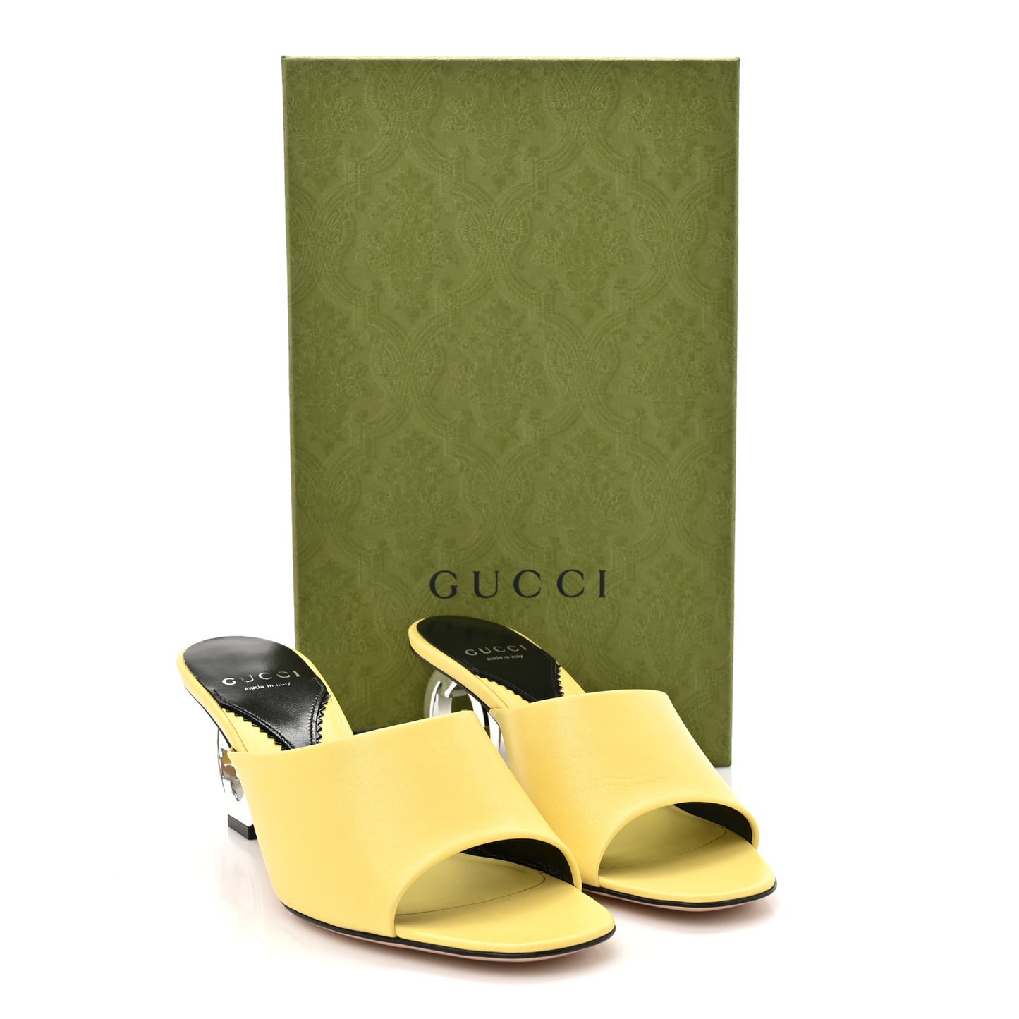 Malaga Kid Interlocking G Sandals 36.5 Banana